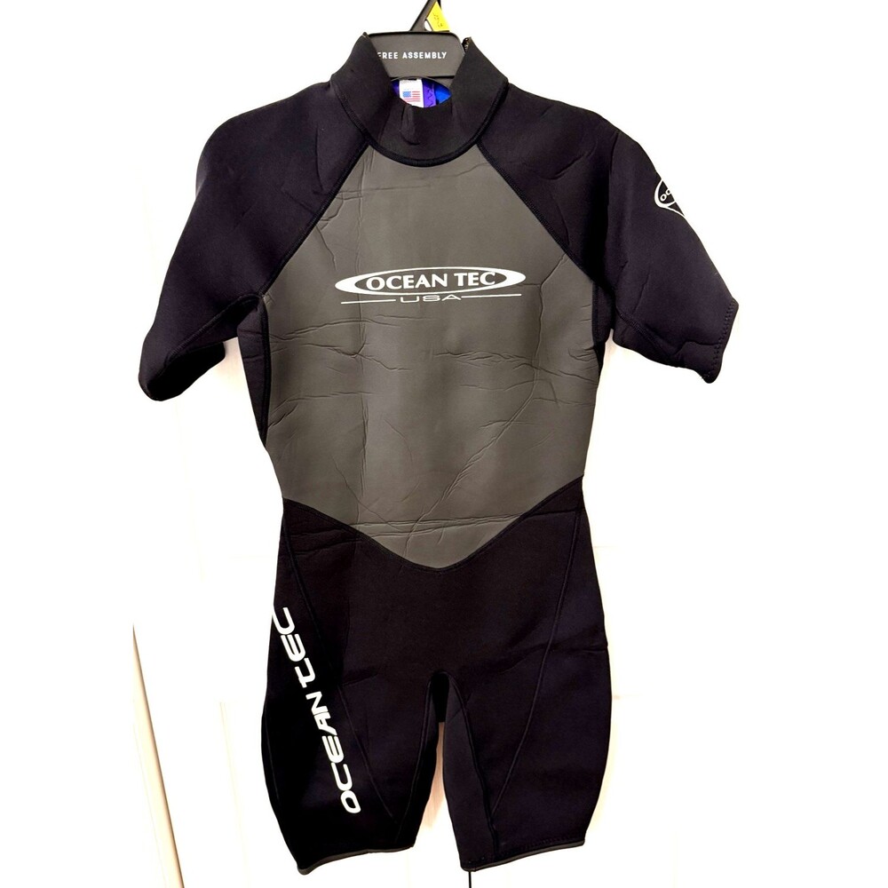 Ocean Tec Titanium 2/2 Men’s Shorty Wetsuit Medium Black White USA Made